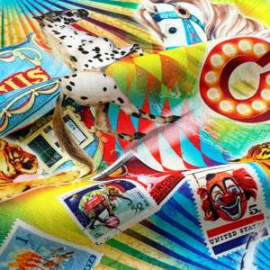 サーカスアニマル ハーフパナマ生地＜Circus＞(サーカス)動物 B&B