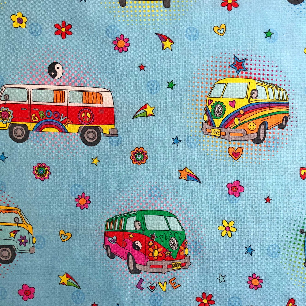 フォルクスワーゲンバス ハーフパナマ生地＜Love Peace Joy＞(ラブピースジョイ)Bu0026B FABRICS Volkswagen  1130-1018-495 | Volkswagenフォルクスワーゲン | リバティ・ファブリックス正規販売店｜生地の通販メルシー