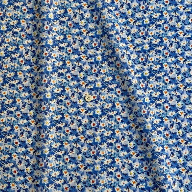 リバティ新作 2021春夏 タナローン　ブルー6m LIBERTY FABRICS リバティプリント 国産タナローン生地(エターナル