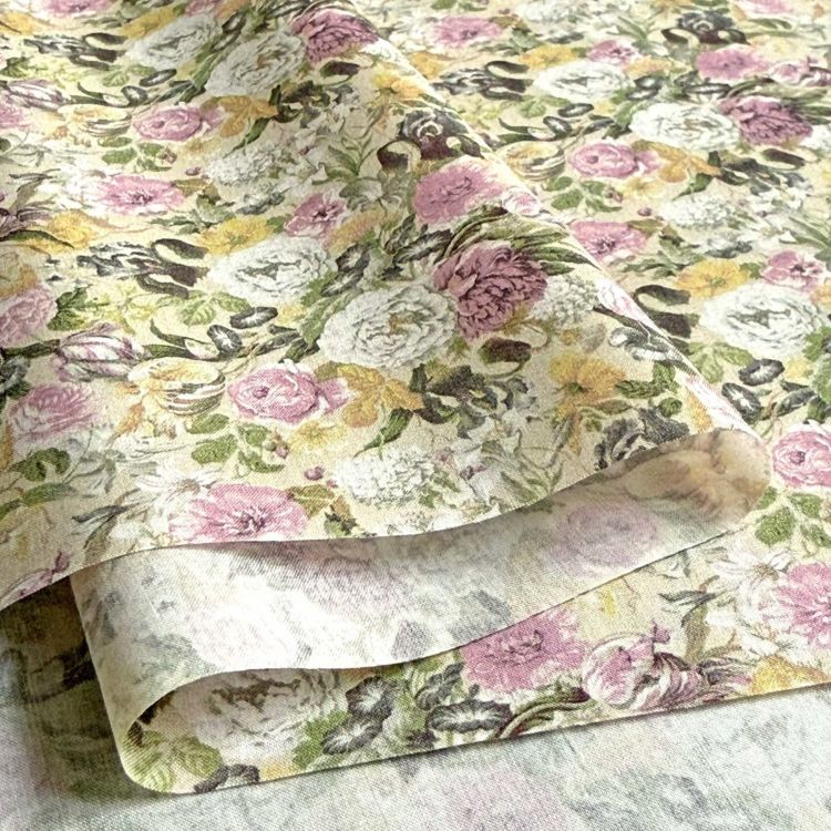 アンティーク ピゲドプロヴァンス 生け垣 七宝風花織ラージスプレッド フリンジ付 LIBERTY FABRICS リバティプリント イタリア製オーガニックタナローン