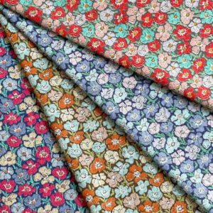 LIBERTY FABRICS リバティプリント 国産エアリーコット生地＜Anemones＞(アネモネズ)【ブルー＆ライトピンク】3334107-84E  | エアリーコット | リバティ・ファブリックス正規販売店｜生地の通販メルシー