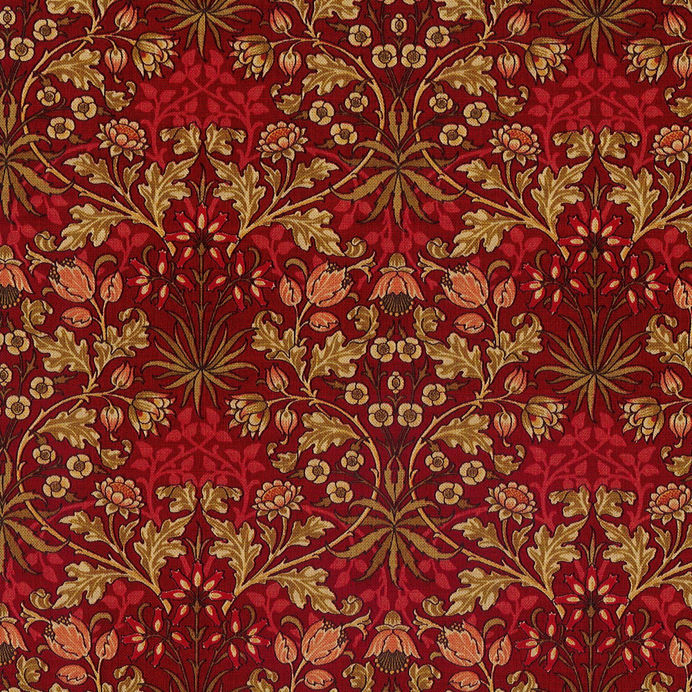 moda fabrics(モダ・ファブリックス)William Morris ウィリアムモリス シーチング生地＜HYACINTH  1900-1912＞（ヒヤシンス）CRIMSONクリムゾン 33496-17 | William Morris(moda fabric) |  リバティなど生地の通販・メルシー