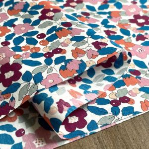 LIBERTY FABRICS リバティプリント 国産タナローン生地(エターナル)＜Betsy Berry＞(ベッツィベリー)【ピンク×オレンジ】36302107BE  | タナローン（国産） | リバティ・ファブリックス正規販売店｜生地の通販メルシー