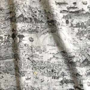 LIBERTY FABRICS リバティプリント 国産フランダースリネン生地＜Story Island＞(ストーリーアイランド)【グレー】3631144-21BL  | フランダースリネン | リバティ・ファブリックス正規販売店｜生地の通販メルシー