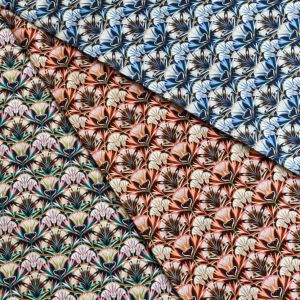 LIBERTY FABRICS リバティプリント イタリア製タナローン生地＜Lotus Love＞(ロータス・ラブ)【オレンジ×ブラウン】3634142-24BU《2024SS  THE LIBERTY KALEIDOSCOPE》 | 2024年春夏柄(THE LIBERTY KALEIDOSCOPE) | リバティ ・ファブリックス正規販売店｜生地の通販メルシー