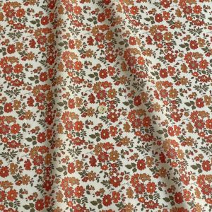 LIBERTY FABRICS リバティプリント イタリア製タナローン生地＜Capel Floret＞(カペル・フローレット)【オレンジ×オフホワイト地】3634231-24FU《2024AW  The Curated Floral》 | 2024年秋冬柄(The Curated Floral) | リバティ・ファブリックス正規販売店｜生地 の通販メルシー