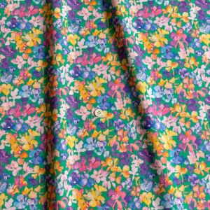 LIBERTY FABRICS リバティプリント イタリア製タナローン生地＜Lily Jane＞(リリー・ジェーン)【ピンク×パープル/グリーン地】3634249-24CU《2024AW  The Curated Floral》 | 2024年秋冬柄(The Curated Floral) | リバティ・ファブリックス正規販売店｜生地 の通販メルシー