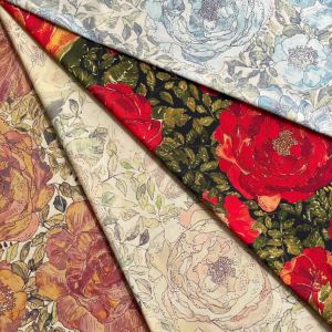 LIBERTY FABRICS リバティプリント 国産リサイクルナイロンリップストップ生地(エターナル)＜Rose Xanthe＞(ローズザンジー)【レッド】3635180DR  | リサイクルナイロンリップストップ | リバティ・ファブリックス正規販売店｜生地の通販メルシー