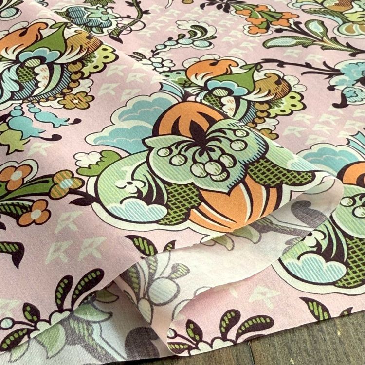 【美品】コンパニーアイタリアーナ　イタリア製　ファー　ポンチョ　グリーン LIBERTY FABRICS リバティプリント イタリア製タナローン生地