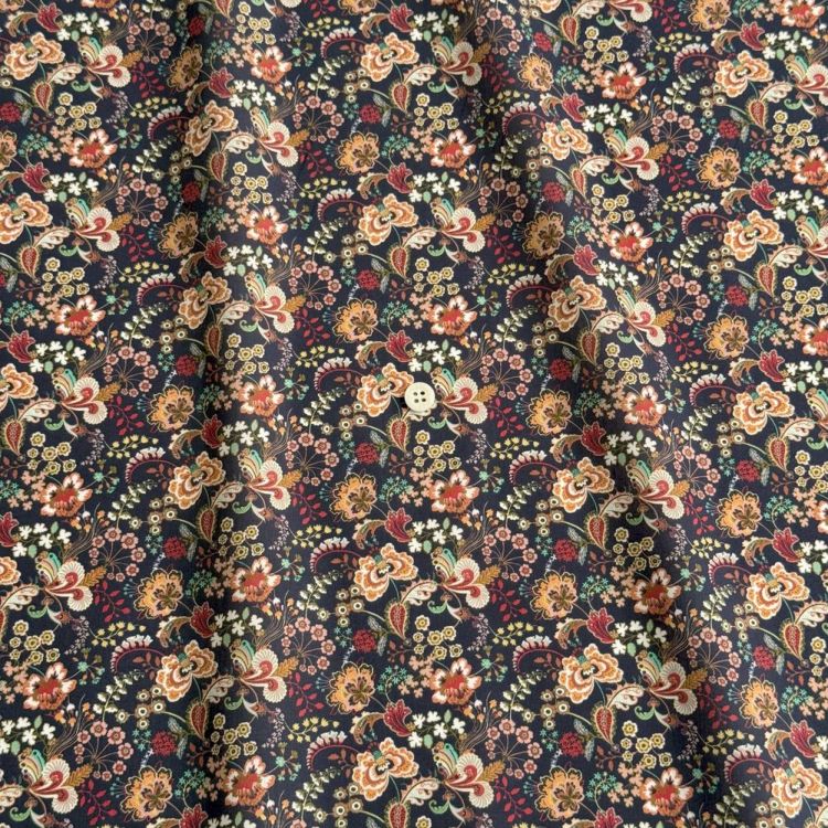 【美品】コンパニーアイタリアーナ　イタリア製　ファー　ポンチョ　グリーン LIBERTY FABRICS リバティプリント イタリア製タナローン生地