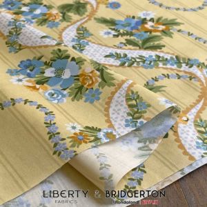 LIBERTYリバティプリント イタリア製タナローン生地(広幅135cm巾)＜Ribbon Cascade＞(リボン・カスケード)【イエロー】36374404-C《2024SS  LIBERTY FABRICS & BRIDGERTON》 | LIBERTY FABRICS & BRIDGERTON | リバティ ・ファブリックス正規販売店｜生地の通販メルシー