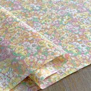 LIBERTY FABRICS リバティプリント 国産タナローン生地＜Chive＞(チャイブ)【ピンク×イエロー】3639003-J22H《メルシー創業70周年記念  Merci's Platinum Jubilee 2022》 | Symbols Collection | リバティ ・ファブリックス正規販売店｜生地の通販メルシー