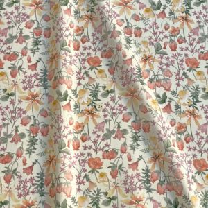 LIBERTY FABRICS リバティプリント イタリア製タナローン生地＜Hakuba＞(ハクバ)【ピンクオレンジ】363J4218-24CU《2024AW  Native Flowers》 | 2024年秋冬追加柄(Native Flowers) | リバティ・ファブリックス正規販売店｜生地の通販メルシー