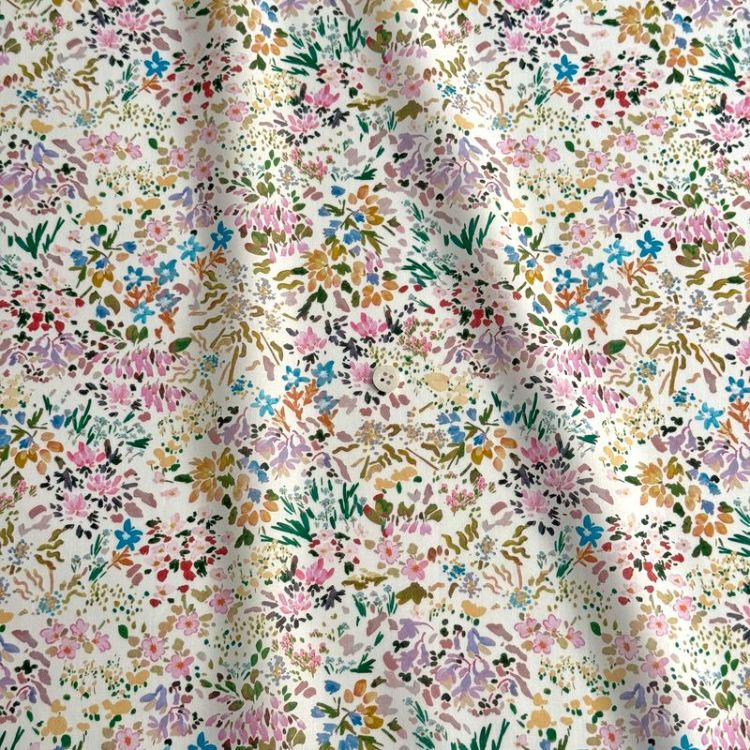 【美品】コンパニーアイタリアーナ　イタリア製　ファー　ポンチョ　グリーン LIBERTY FABRICS リバティプリント イタリア製タナローン生地