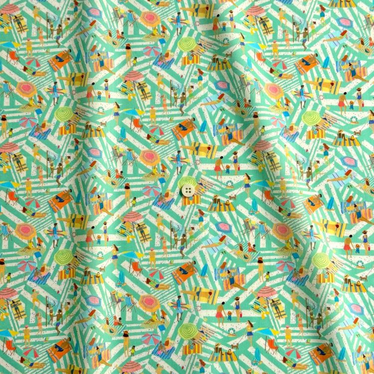 106.ショアライン柄♡ミントグリーンカラー LIBERTY生地 LIBERTY FABRICS リバティプリント イタリア製タナローン生地
