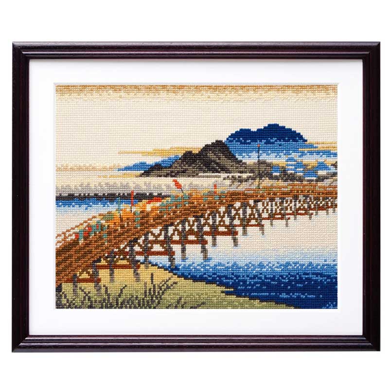 歌川広重画 錦絵 東海道五十三次 クロスステッチキット「岡崎