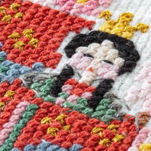 クロスステッチキット 桃の花小人(14CT、113色、図案印刷あり  