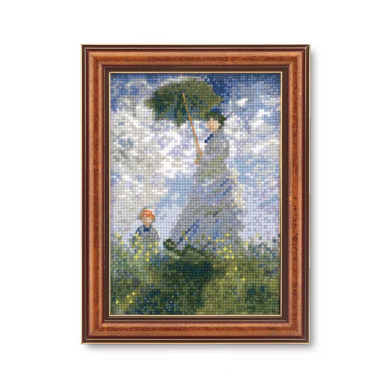 クロスステッチキット「日傘をさす女」モネ作 名画 絵画 専用