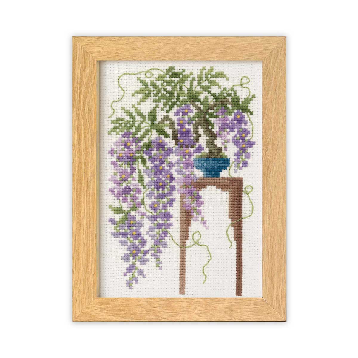 黄と紫のマリアージュ（刺繍ver） 12ヶ月のBONSAI～マリー・カトリーヌコレクション～」4月 藤 クロス