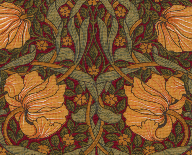 moda fabrics(モダ・ファブリックス)William Morris ウィリアムモリス  シーチング生地＜Pimpernel＞(ピンパネル)＜DEEP RED(ディープレッド)＞8365-15