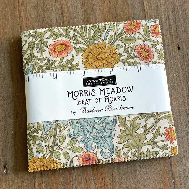 カットクロスセット（約12.7cm×約12.7cm×42枚）moda fabrics モダ・ファブリックス William Morris  ウィリアムモリス シーチング生地 Morris Meadow【8370PP】 William Morris(moda fabric)  リバティ・ファブリックス正規販売店｜生地の通販メルシー