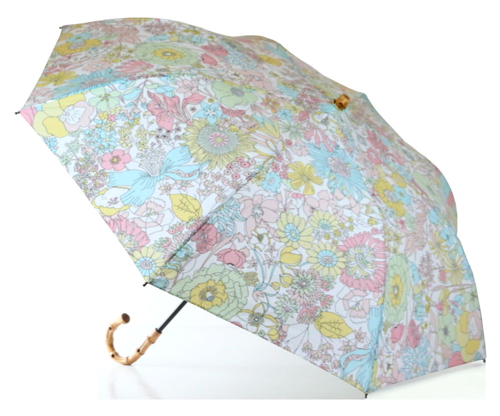 LIBERTYリバティプリントを使った晴雨兼用折り畳み傘パラソル(日傘