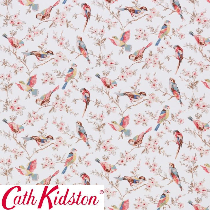 Cath Kidston キャスキッドソン 生地 コットンファブリック＜British Birds Pastel＞(ブリティッシュバーズ パステル)鳥  BRITISH-BIRDS
