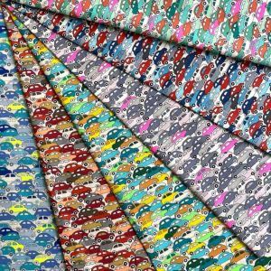 LIBERTY FABRICS リバティプリント 国産タナローン生地【2023SS Neon Liberty ネオンリバティ】＜Cars Neon＞( カーズネオン)【グリーン/ピンクネオン】DC32678-J23F | 2023年春夏追加柄(Neon Liberty) | リバティ ・ファブリックス正規販売店｜生地の通販メルシー