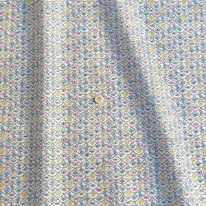 リバティ×白ヌビバッグ　特大　フリル　フォレストウェーブ水色 LIBERTY. リバティプリント 生地 国産 タナローン フォレスト