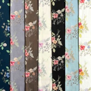 LIBERTY FABRICS リバティプリント 国産タナローン生地＜Irma's Bouquet＞(イルマズブーケ)【ブラック地×レッドオレンジ花】DC34397-J24E  | メルシー本店10周年記念コレクション | リバティ・ファブリックス正規販売店｜生地の通販メルシー