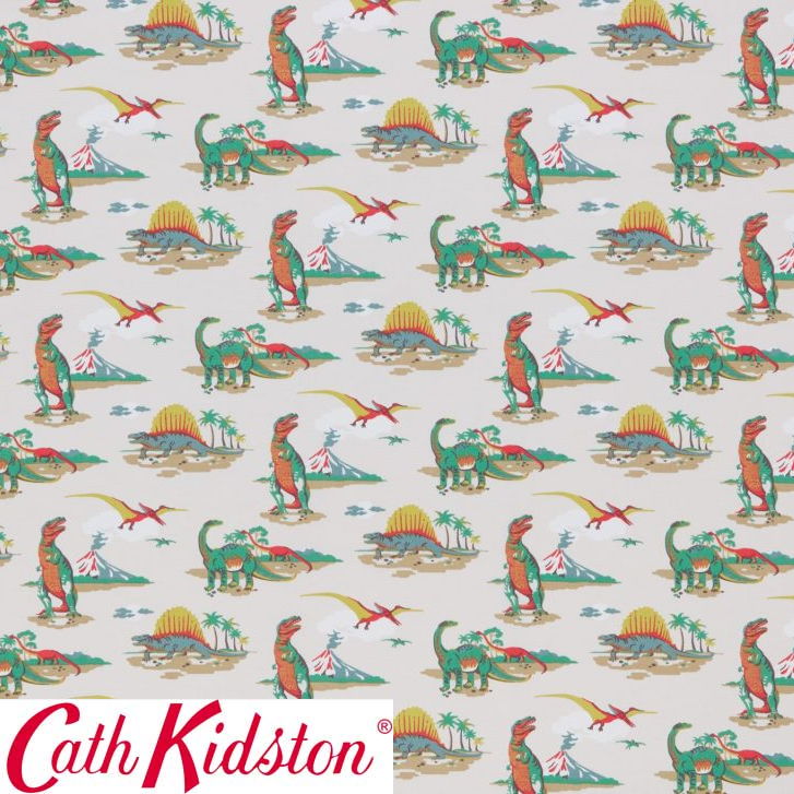 Cath Kidston キャスキッドソン 生地 コットンファブリック＜Dino Multi＞(ディノ マルチ)恐竜 DINO | Cath