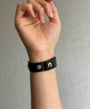 オリジナルブレスレットが作れる合皮ベルトパーツ 名入れ ブラック