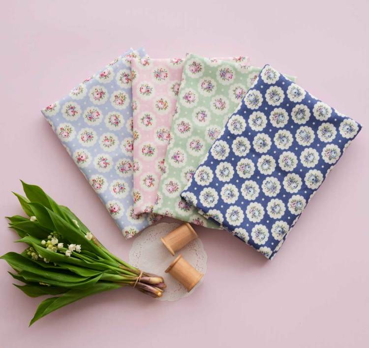 Cath Kidston キャスキッドソン 生地 シーチング生地＜Circle ditsy