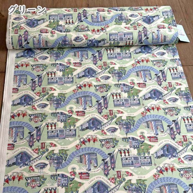 Cath Kidston キャスキッドソン 生地 オックス生地＜London Town