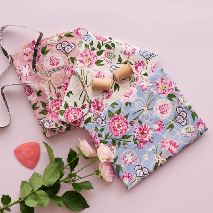 Cath Kidston キャスキッドソン 生地 オックス生地＜Rope floral