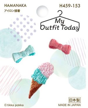 My Outfit Today アイロン接着ワッペン[女の子/スイーツモチーフ/刺繍