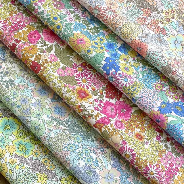 LIBERTY FABRICS リバティプリント 国産タナローン生地・カットクロスセット5枚入り＜Margaret Annie＞(マーガレットアニー)  L-MargaretAnnie | リバティ・ファブリックス カットクロス | リバティ・ファブリックス正規販売店｜生地の通販メルシー