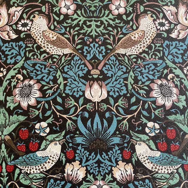 moda fabrics(モダ・ファブリックス)William Morris ウィリアムモリス オックスラミネート生地＜Strawberry  Thief＞(ストロベリースィーフ)いちご泥棒＜EMERALD(エメラルド)＞LAMI-8176-57T