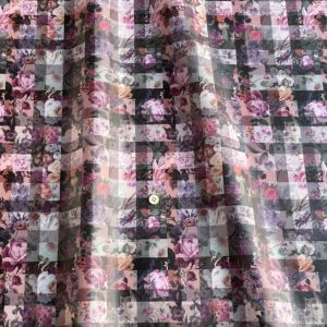 持ち手別売り リバティ ラミネート アーカイブギンガム グレー 横長