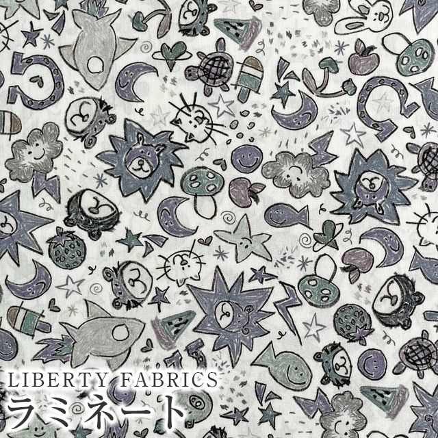 LIBERTY FABRICS リバティプリント  イタリア製つや消しラミネート(ビニールコーティング生地)＜Odette＞(オデット)【グレー】MATLAMI363J7303-D《2023AW  LIBERTY ANIMALS》 | 2023年秋冬追加柄(LIBERTY ANIMALS) | リバティ・ファブリックス正規販売店｜生地の通販メルシー