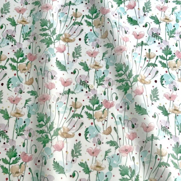 2.ガーデンポピーズ柄♡Pink＆Blue　LIBERTY生地 LIBERTY FABRICS リバティプリント イタリア製つや消しラミネート