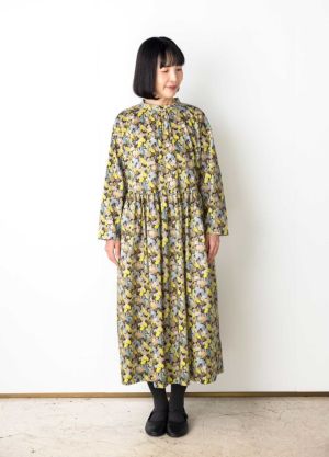 リバティプリント「MERCI × May Me × LIBERTY FABRICS」パターンオーダー ワンピース タナローン使用 M/L 日本製  MayMe-OnePiece | メルシー本店10周年記念コレクション | リバティ・ファブリックス正規販売店｜生地の通販メルシー