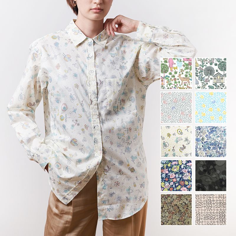 リバティプリント フリーサイズシャツ レディース ブラウス タナローン使用 日本製 MKL-1