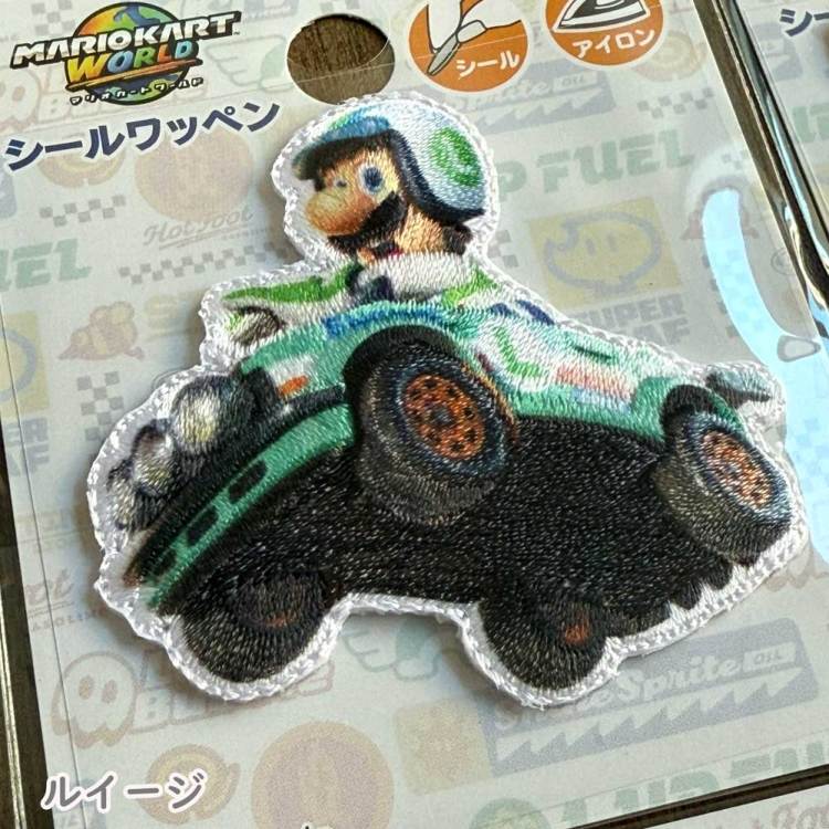 マリオカートワールド シール・アイロン接着両用ワッペン マリオ