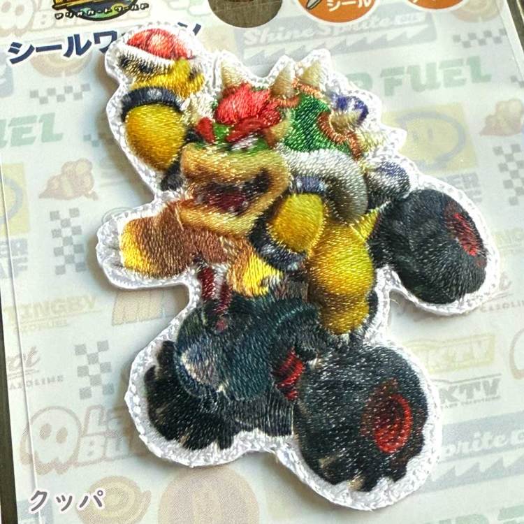 マリオカートワールド シール・アイロン接着両用ワッペン マリオ
