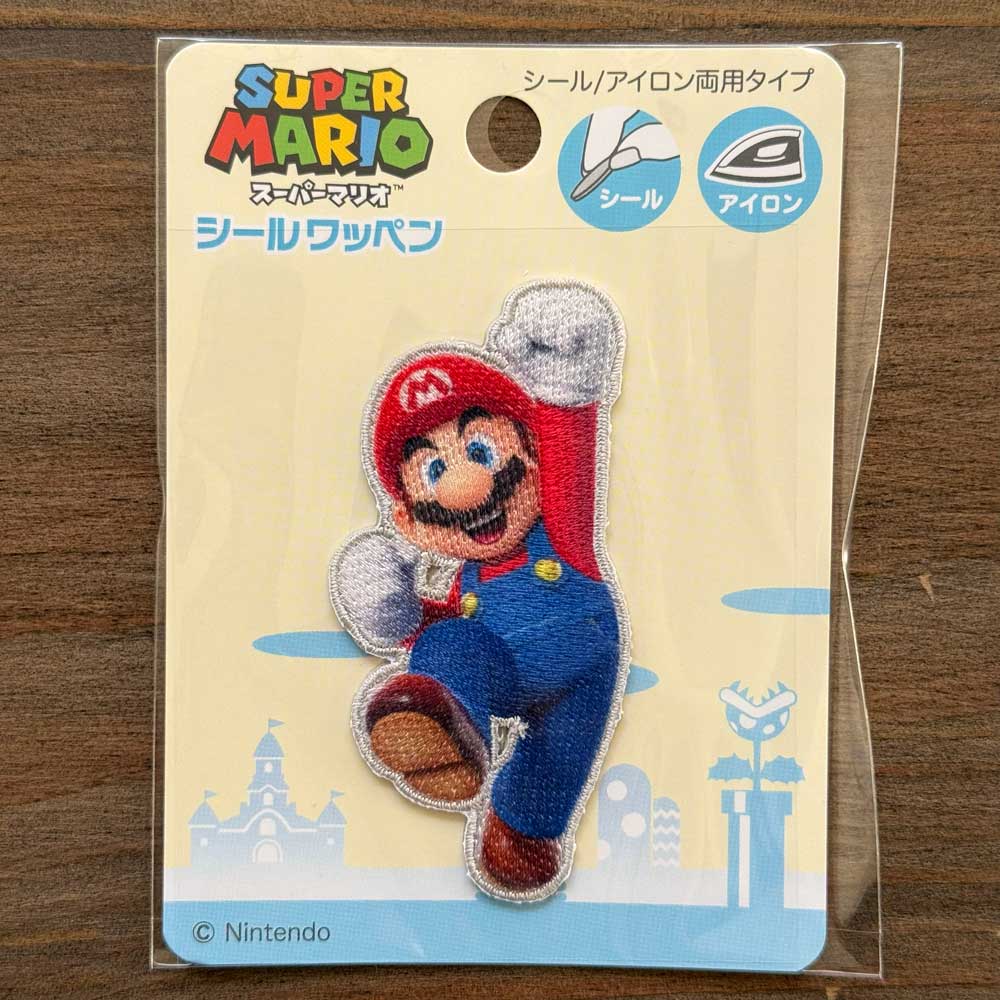 スーパーマリオ「マリオ」シール・アイロン接着両用ワッペン