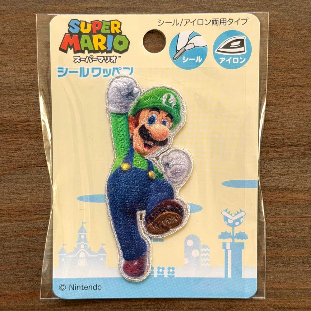 スーパーマリオ「ルイージ」シール・アイロン接着両用ワッペン