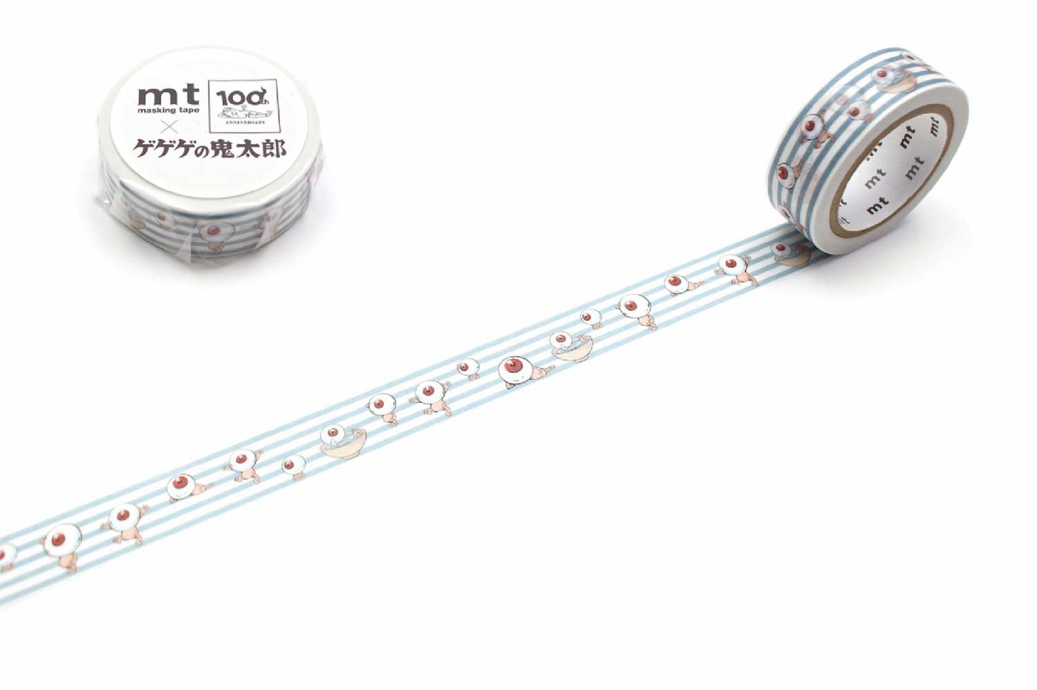 マスキングテープ（15mm×7m） mt ゲゲゲの鬼太郎(目玉おやじストライプ