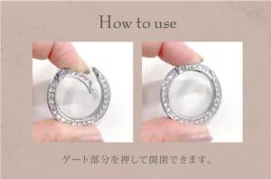 キラキラストーンカラビナMサイズ ゴールド/シルバー ネロリローズ