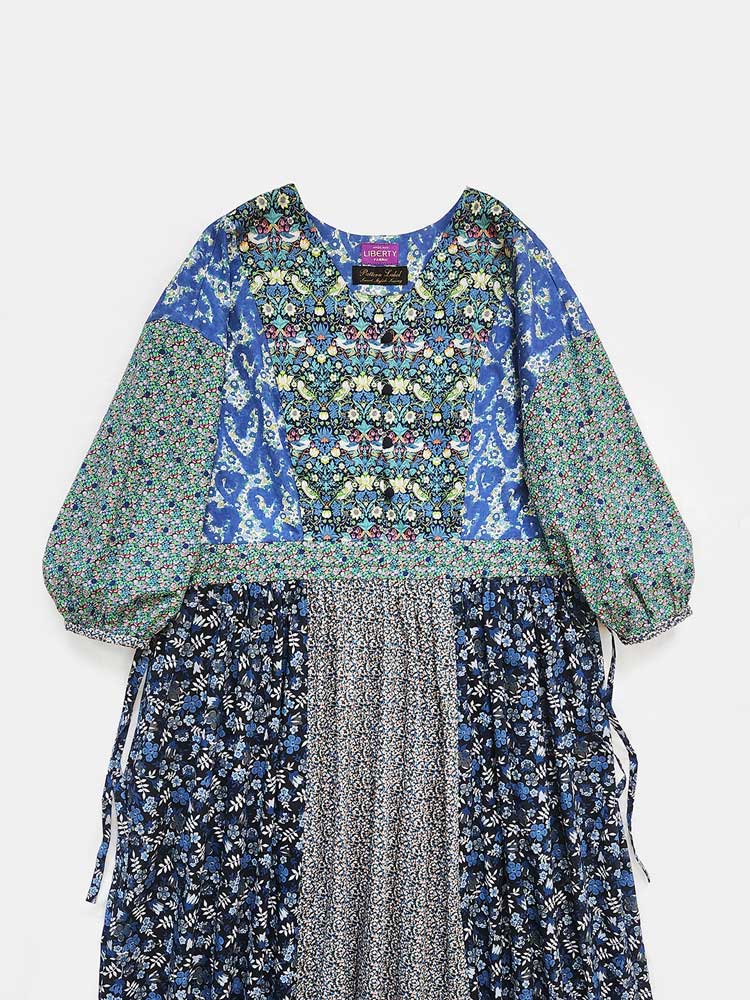 LIBERTY FABRICS リバティプリントを使ったパネル切り替えワンピース